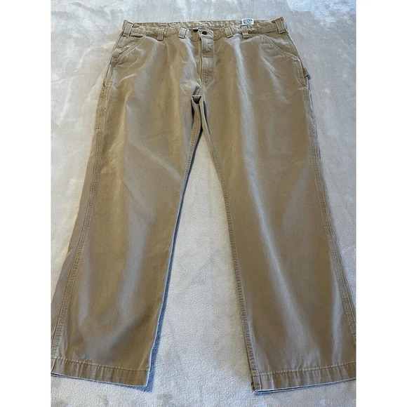 Carhartt Cargo Pants Men’s 46 X 30‎ Beige Tan Khaki Cotton Work Wear - Picture 1 of 12